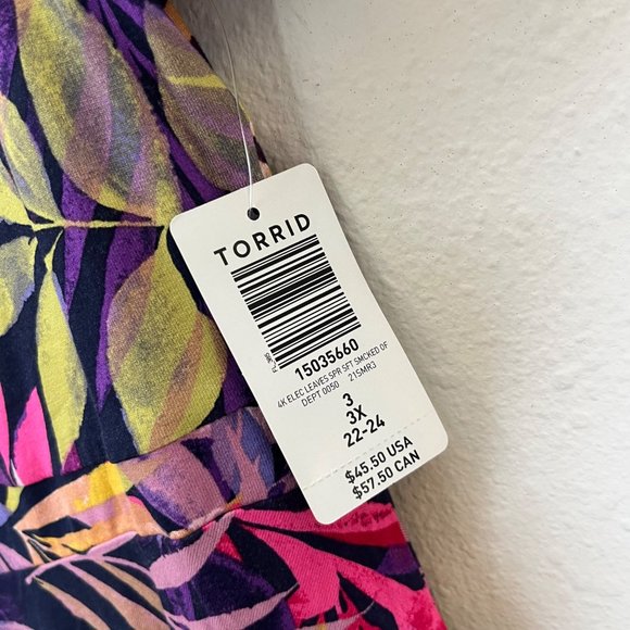 Torrid Women's Babydoll Super Soft Tie Front Off Shoulder Top Cropped Size 3X - Picture 9 of 12